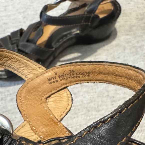 Born Black Leather Strappy Sandals - Picture 3 of 5